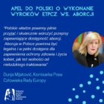 Komisarka Praw Człowieka Radu Europy apeluje do Polski