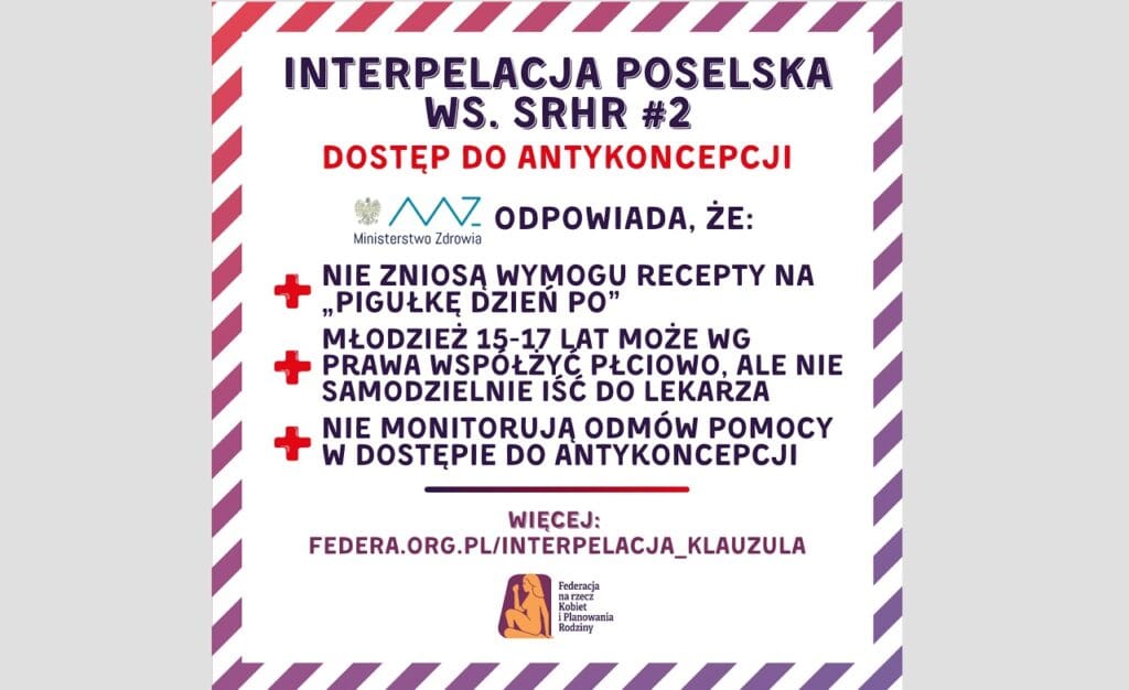 Interpelacja poselska ws. antykoncepcji - odpowiedź i omówienie
